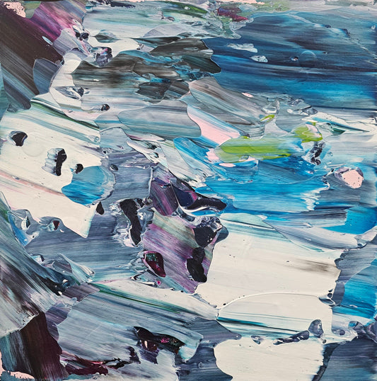 Stéphanie Rivet - Studio Oeuvre original - Peinture 12x12 Du haut de la falaise