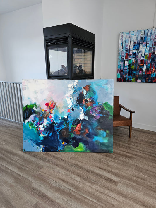 Stéphanie Rivet - Studio Oeuvre original - Peinture 48x60 Exploration 724