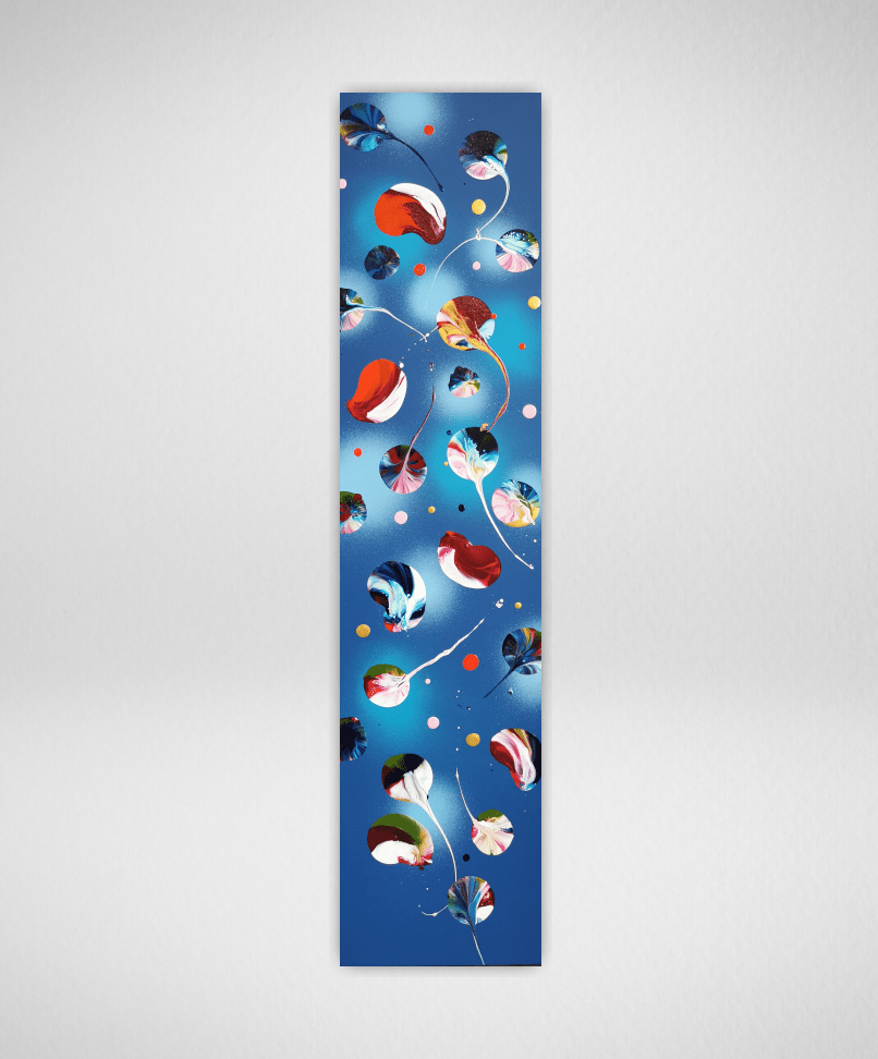 Stéphanie Rivet - Studio Oeuvre original - Peinture 48x12 Nuit d'été