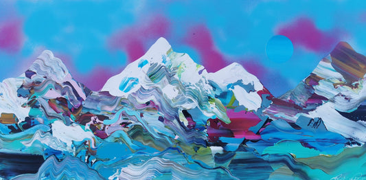 Stéphanie Rivet - Studio Oeuvre original - Peinture 24x48 Paysage onirique 224