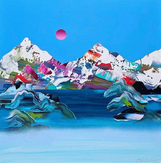 Stéphanie Rivet - Studio Oeuvre original - Peinture 36x36 Paysage Onirique 225