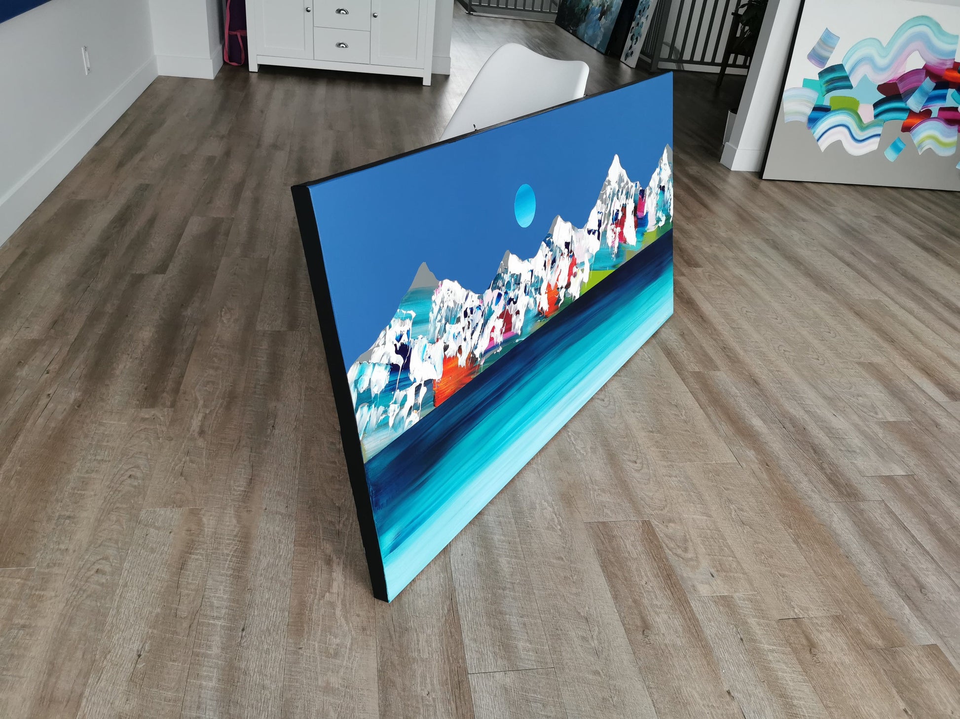 Stéphanie Rivet - Studio Oeuvre original - Peinture 30x60 Rocheuses 524