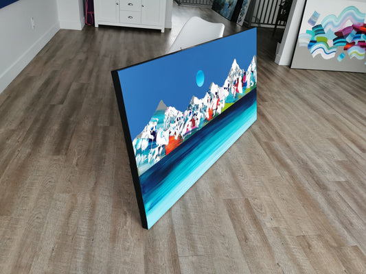 Stéphanie Rivet - Studio Oeuvre original - Peinture 30x60 Rocheuses 524