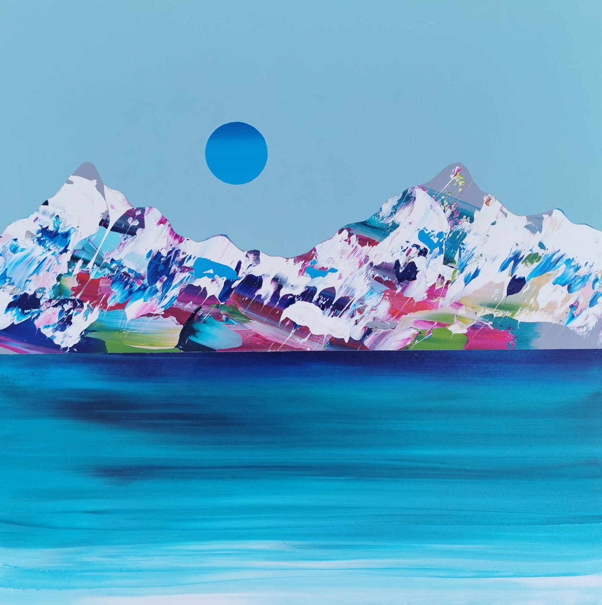 Stéphanie Rivet - Studio Oeuvre original - Peinture 36x36 Rocheuses 624