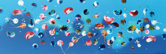 Stéphanie Rivet - Studio Oeuvre original - Peinture 30x90 Summer Poetry