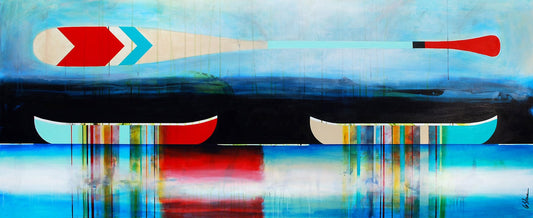 Sylvain Leblanc Oeuvre original - Peinture 29x72 Ensemble