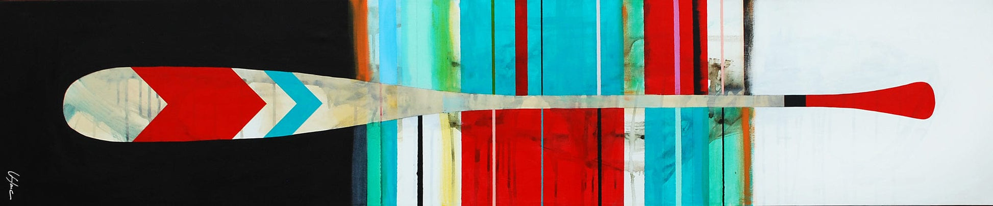 Sylvain Leblanc Oeuvre original - Peinture 15x72 Forêt