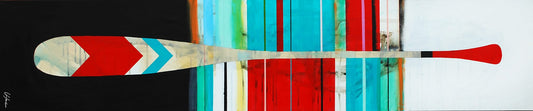 Sylvain Leblanc Oeuvre original - Peinture 15x72 Forêt