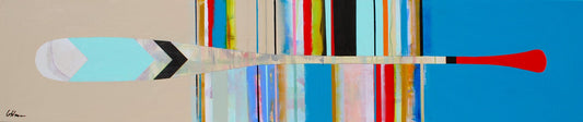 Sylvain Leblanc Oeuvre original - Peinture 15x72 Grand départ