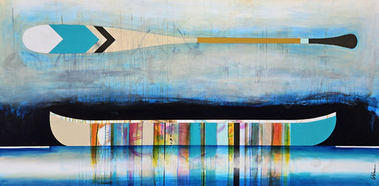 Sylvain Leblanc Oeuvre original - Peinture 36x72 J’avais oublié ce désir
