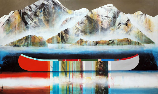 Sylvain Leblanc Oeuvre original - Peinture 36x60 Se la couler douce