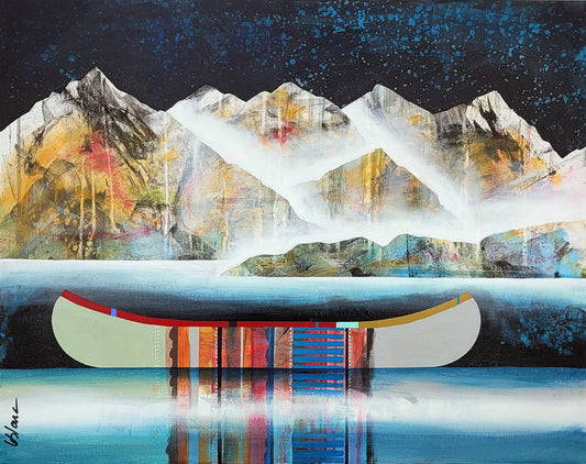 Sylvain Leblanc Oeuvre original - Peinture 24x30 Tout près de la nuit