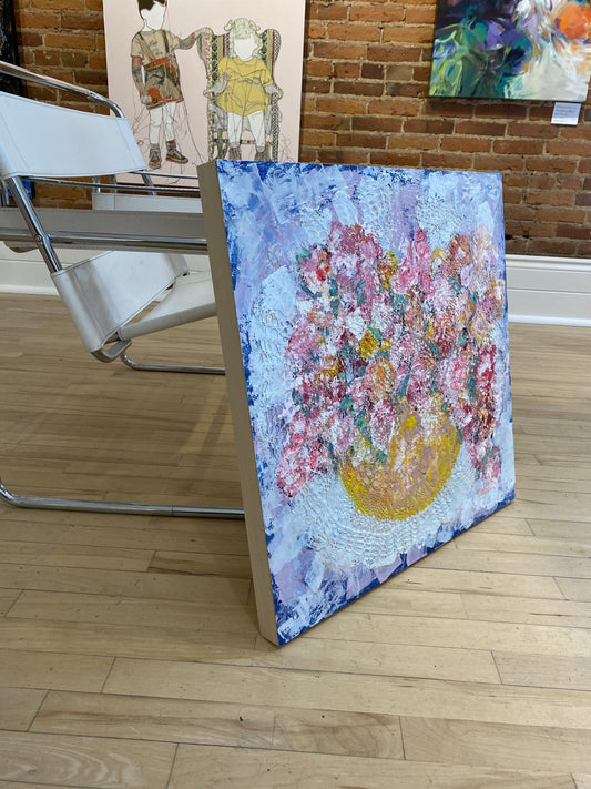 Sylvie Lajoie Oeuvre original - Peinture 24x24 C'est le bouquet