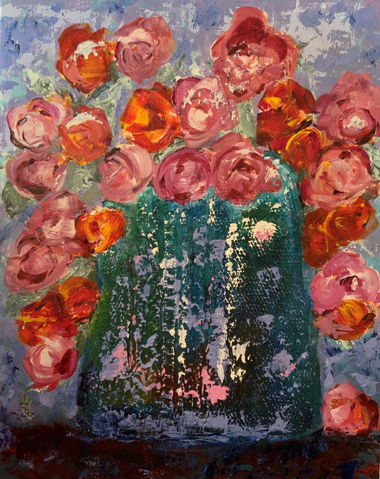 Sylvie Lajoie Oeuvre original - Peinture 20x16 En attendant l'été