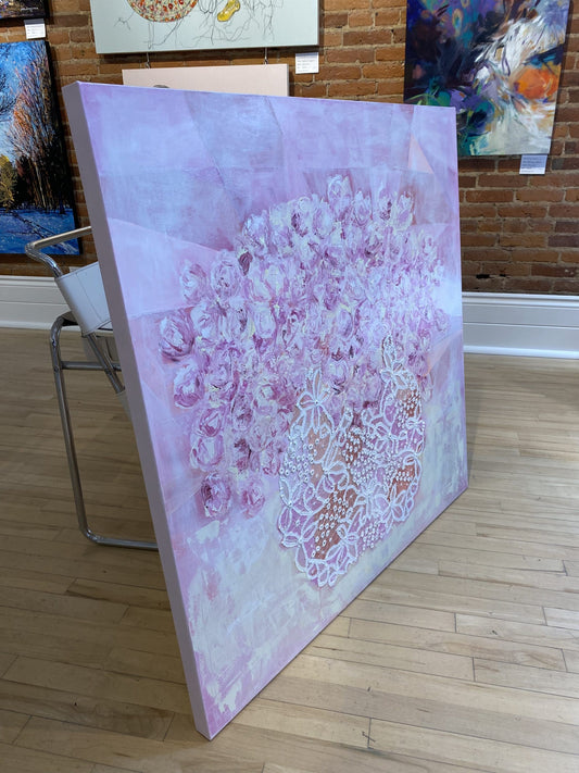 Sylvie Lajoie Oeuvre original - Peinture 40x40 Février