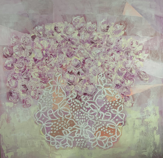 Sylvie Lajoie Oeuvre original - Peinture 40x40 Février