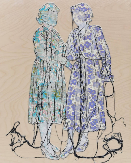 Sylvie Lajoie Oeuvre original - Techniques mixtes 20x16 Berthe et fille