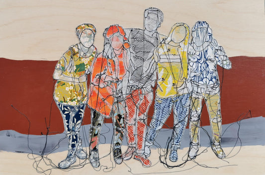Sylvie Lajoie Oeuvre original - Techniques mixtes 12x18 Les étudiants