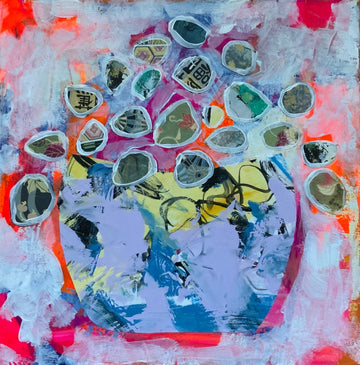 Sylvie Lajoie Oeuvre original - Techniques mixtes 12x12 Petit pot No 11