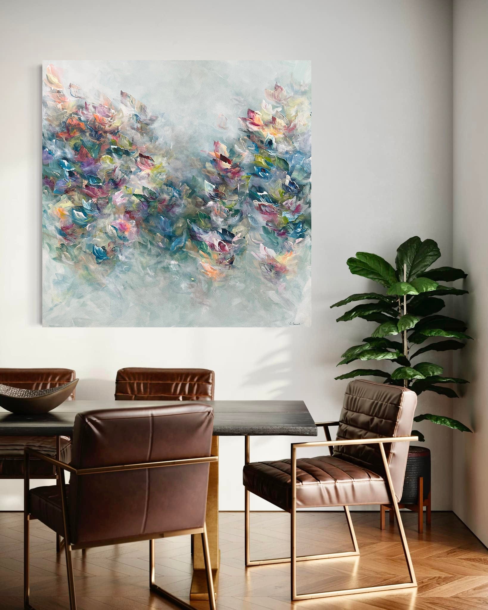 Vé Boisvert Oeuvre original - Peinture 42x42 Garden of Wonders