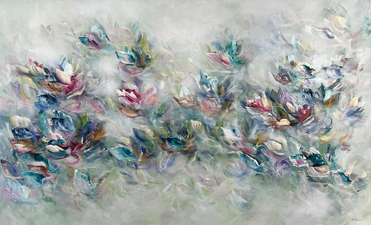 Vé Boisvert Oeuvre original - Peinture 30x48 Jardin de la créativité