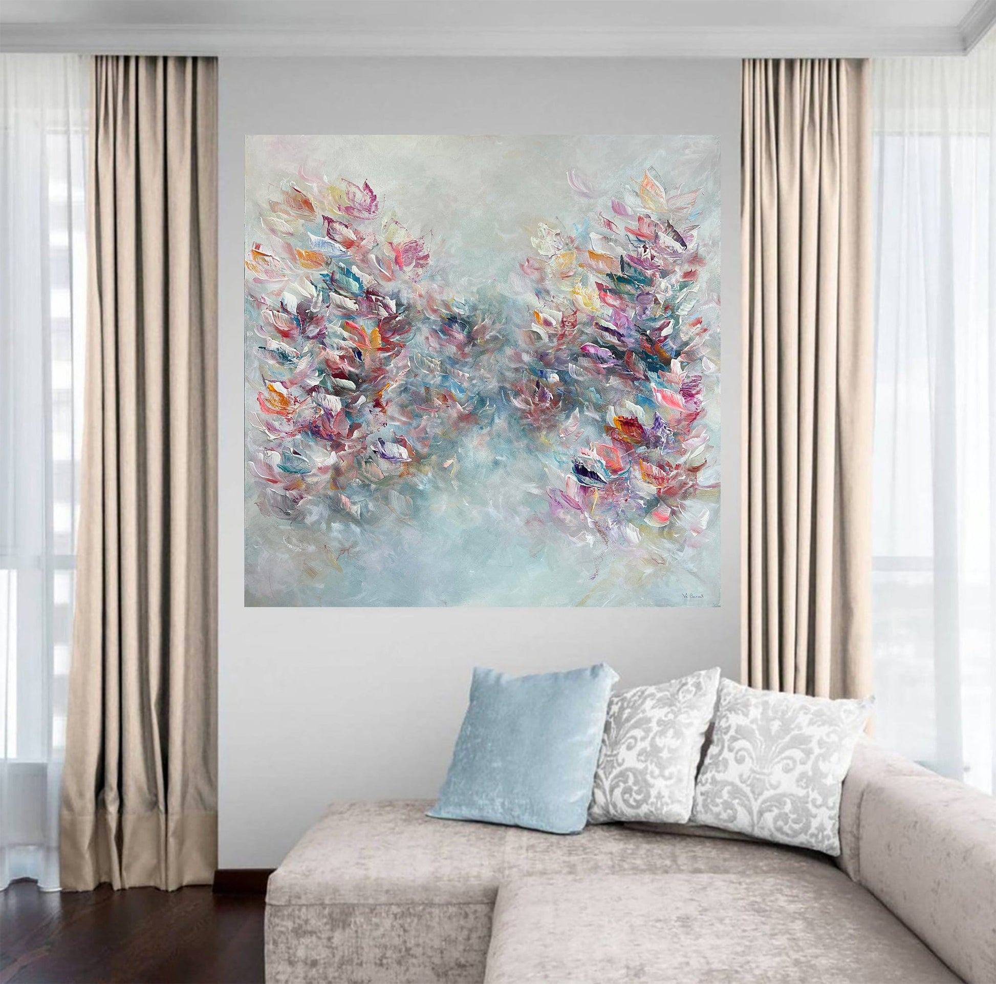 Vé Boisvert Oeuvre original - Peinture 36x36 La danse de l'amour
