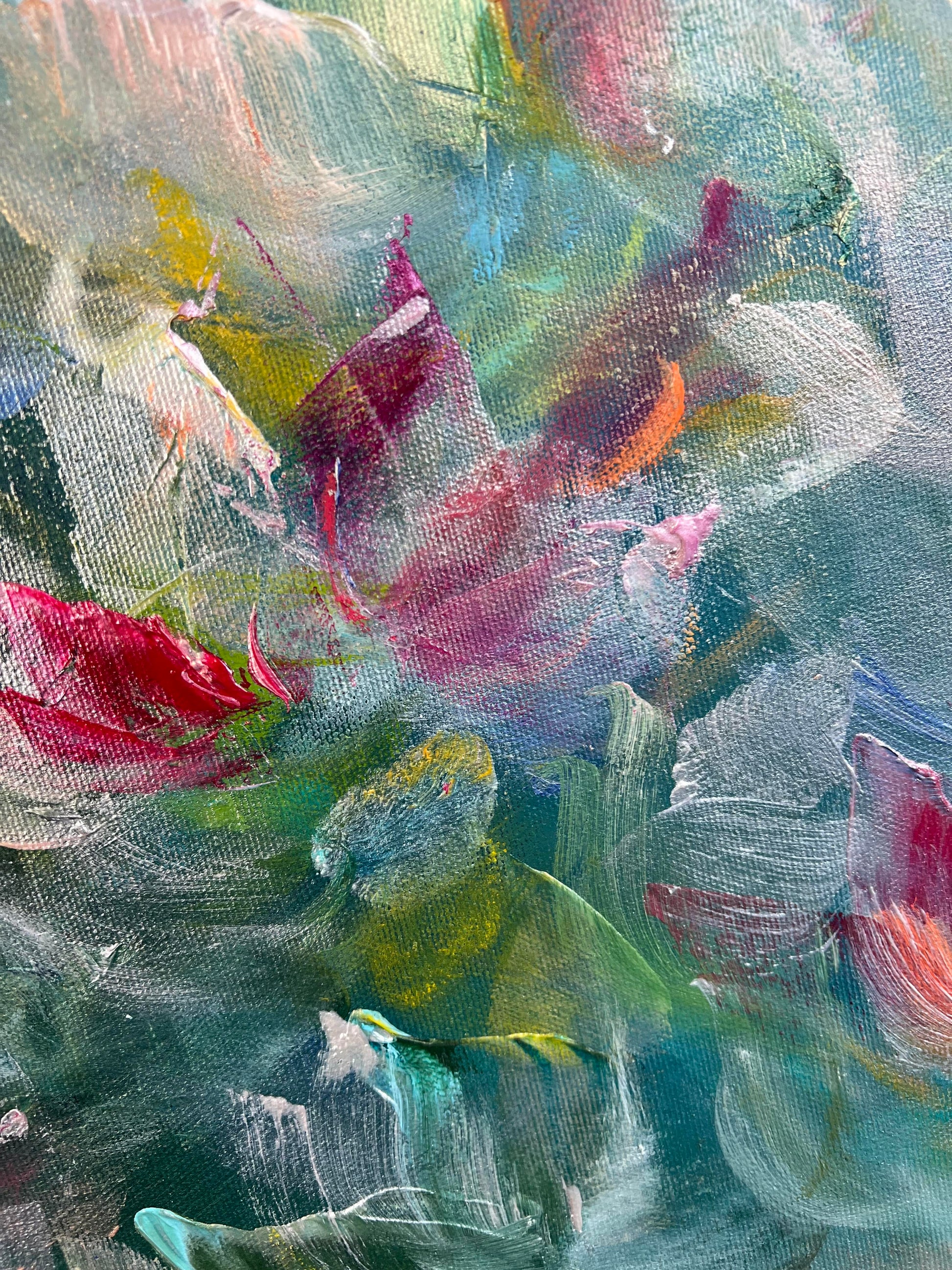 Vé Boisvert Oeuvre original - Peinture 40x60 Magic Salty Flowers