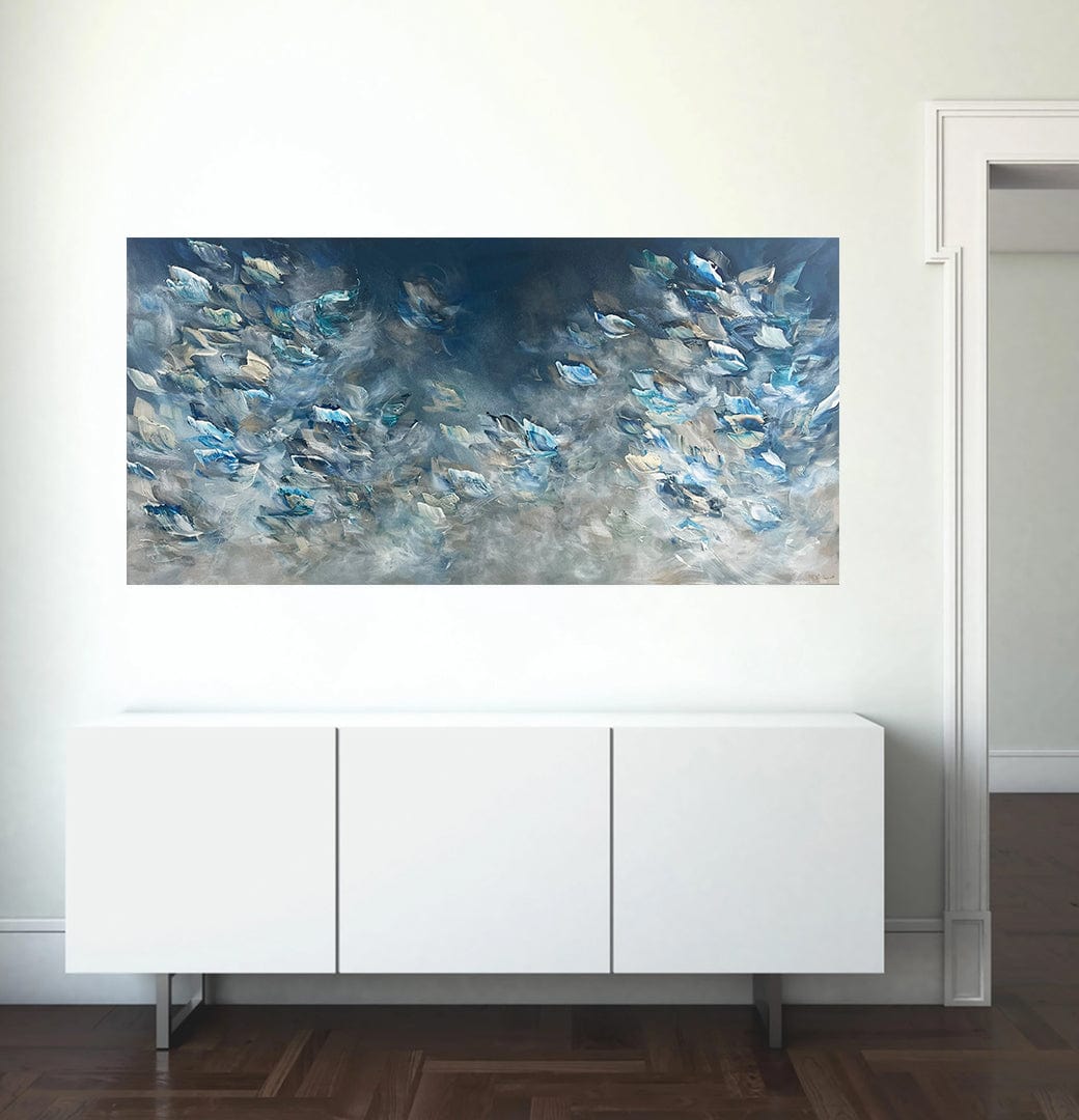 Vé Boisvert Oeuvre original - Peinture 30x60 Méditation océanique
