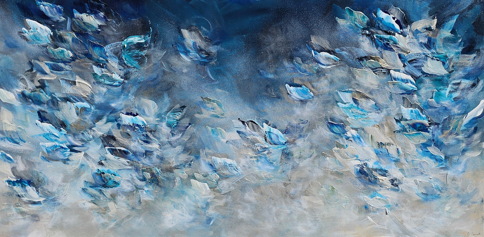 Vé Boisvert Oeuvre original - Peinture 30x60 Méditation océanique