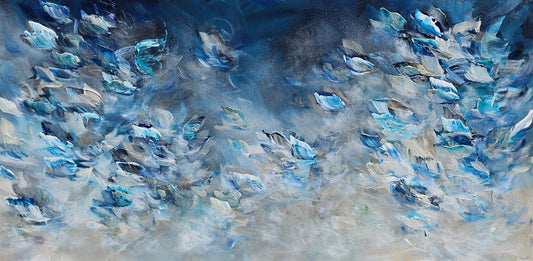 Vé Boisvert Oeuvre original - Peinture 30x60 Méditation océanique