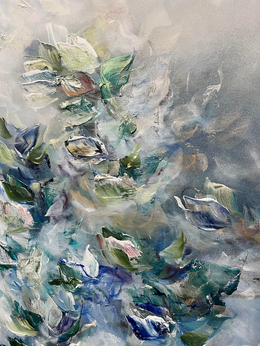 Vé Boisvert Oeuvre original - Peinture 48x48 Poésie de l'océan