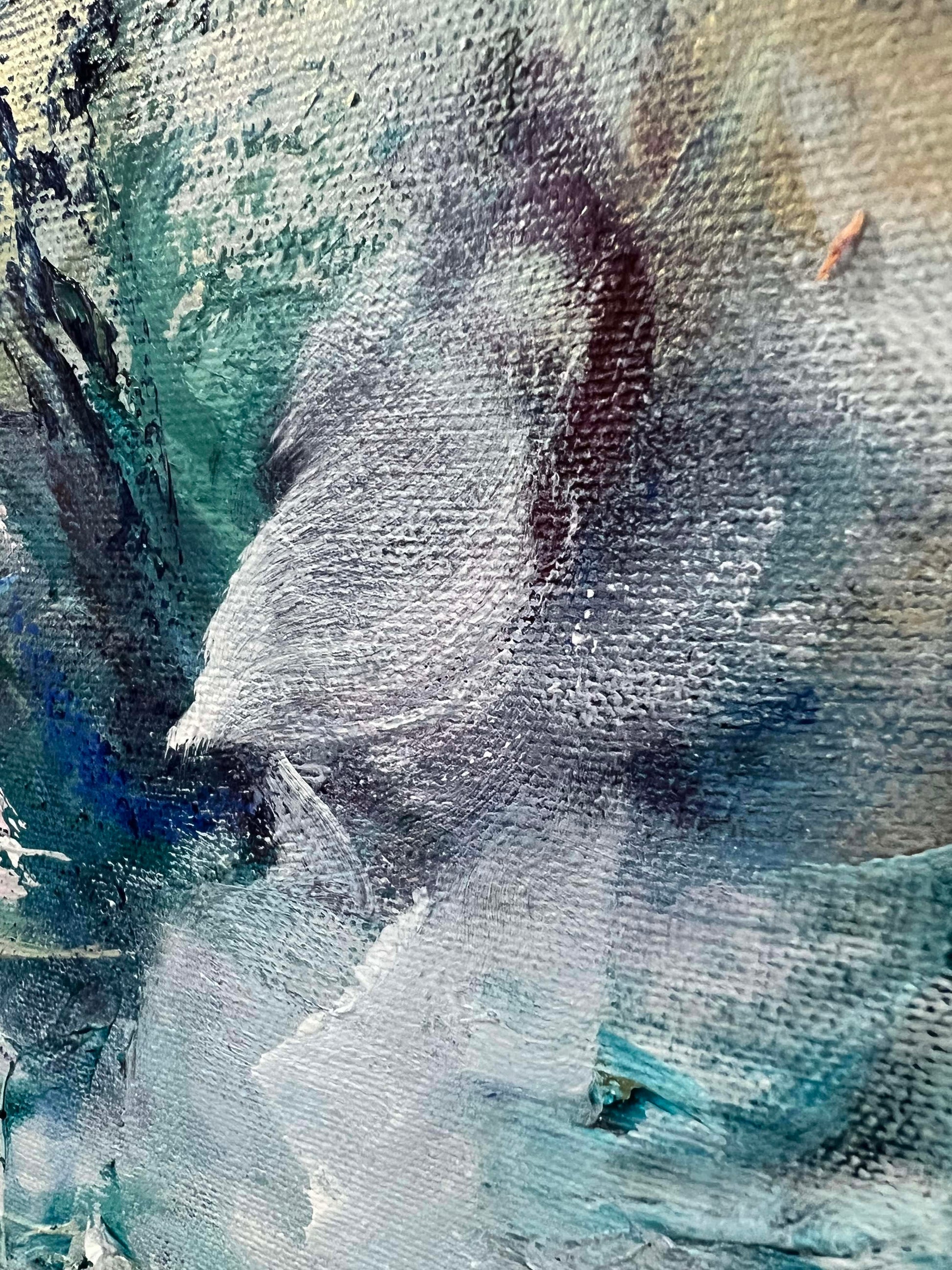 Vé Boisvert Oeuvre original - Peinture 48x48 Poésie de l'océan