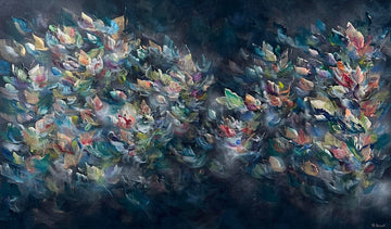 Vé Boisvert Oeuvre original - Peinture 36x60 Poésie des fonds marins