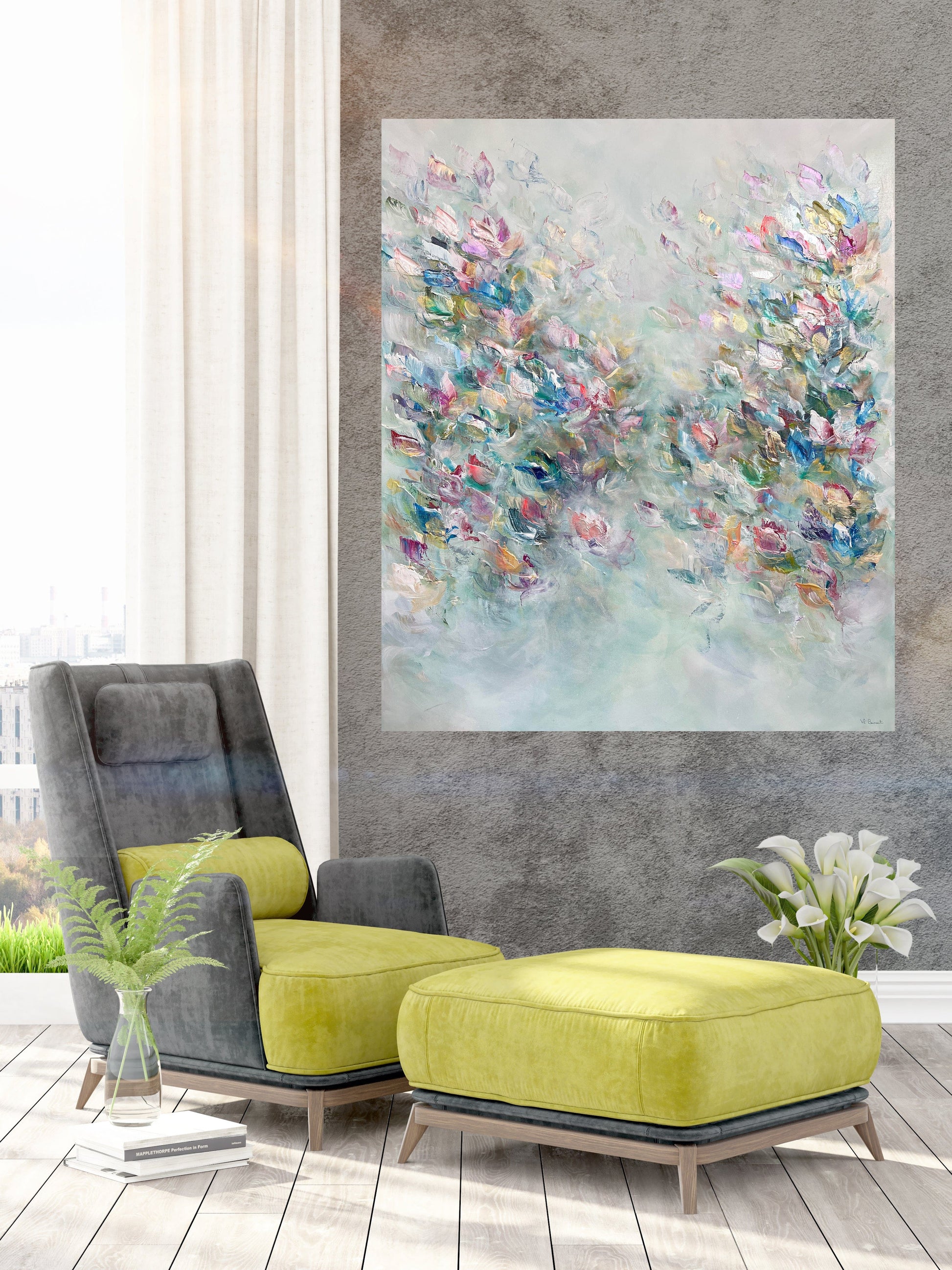 Vé Boisvert Oeuvre original - Peinture 48x40 The Nature of Love