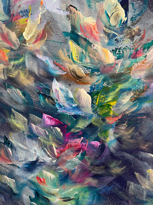 Vé Boisvert Oeuvre original - Peinture 48x40 Treasures of my New Life