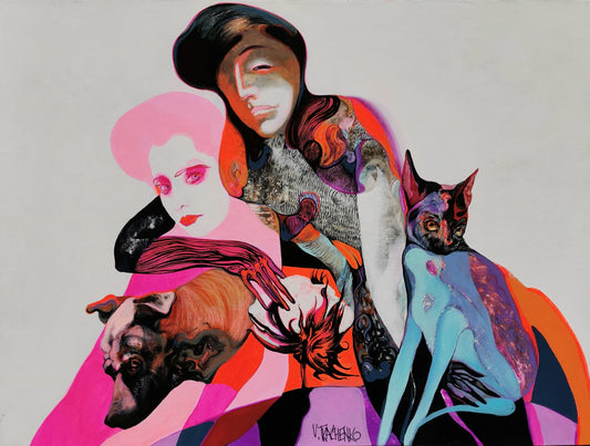 Victor Tkachenko Oeuvre original - Peinture 36x48 Pyramid