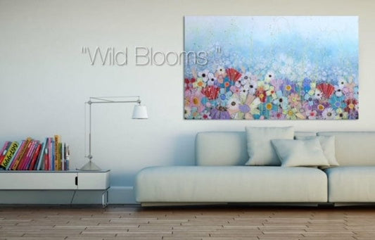 Vigo Oeuvre original - Peinture 36x60 Wild Blooms