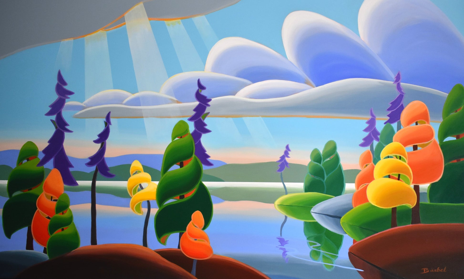 Bärbel Smith Oeuvre original - Peinture 36x60 Better Days Ahead
