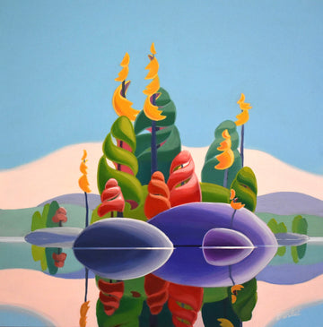 Bärbel Smith Oeuvre original - Peinture 20x20 Colourful Isle