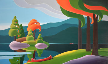 Bärbel Smith Oeuvre original - Peinture 36x60 Emerald Heaven
