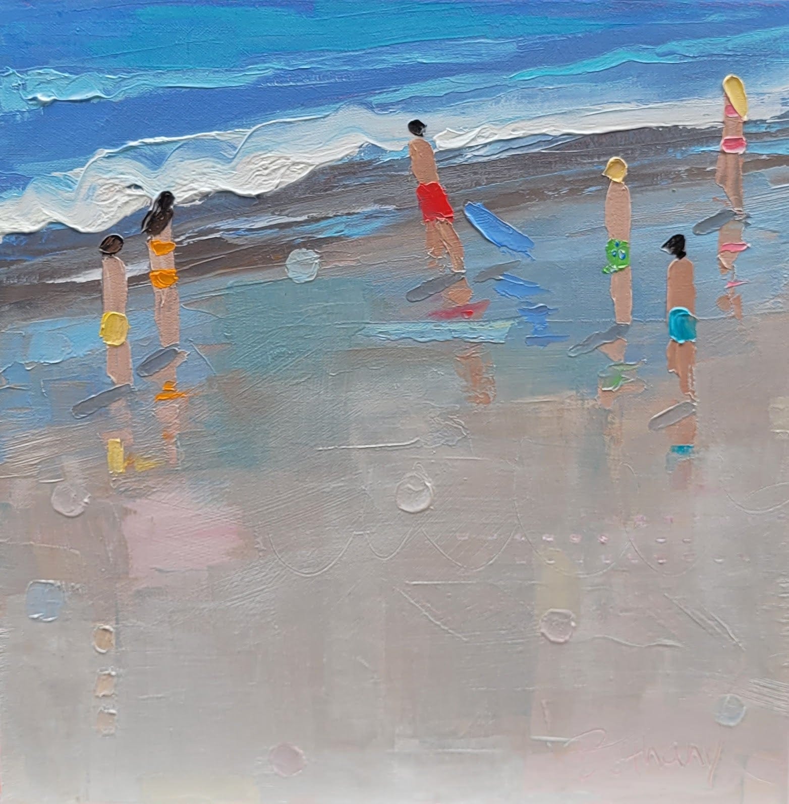 Bethany Harper Williams Oeuvre original - Peinture 12x12 Beach Time