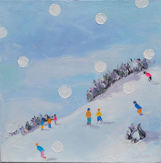 Bethany Harper Williams Oeuvre original - Peinture 14x14 Big Flakes