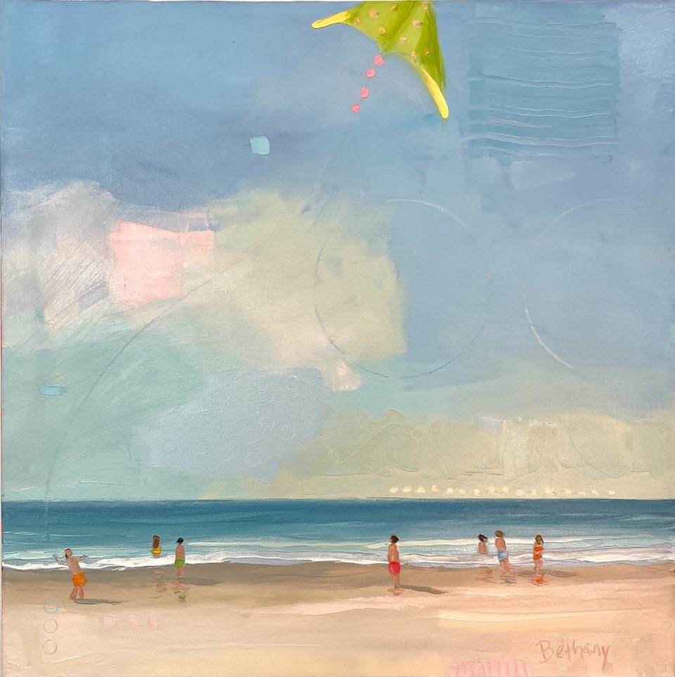 Bethany Harper Williams Oeuvre original - Peinture 20x20 The Green Kite