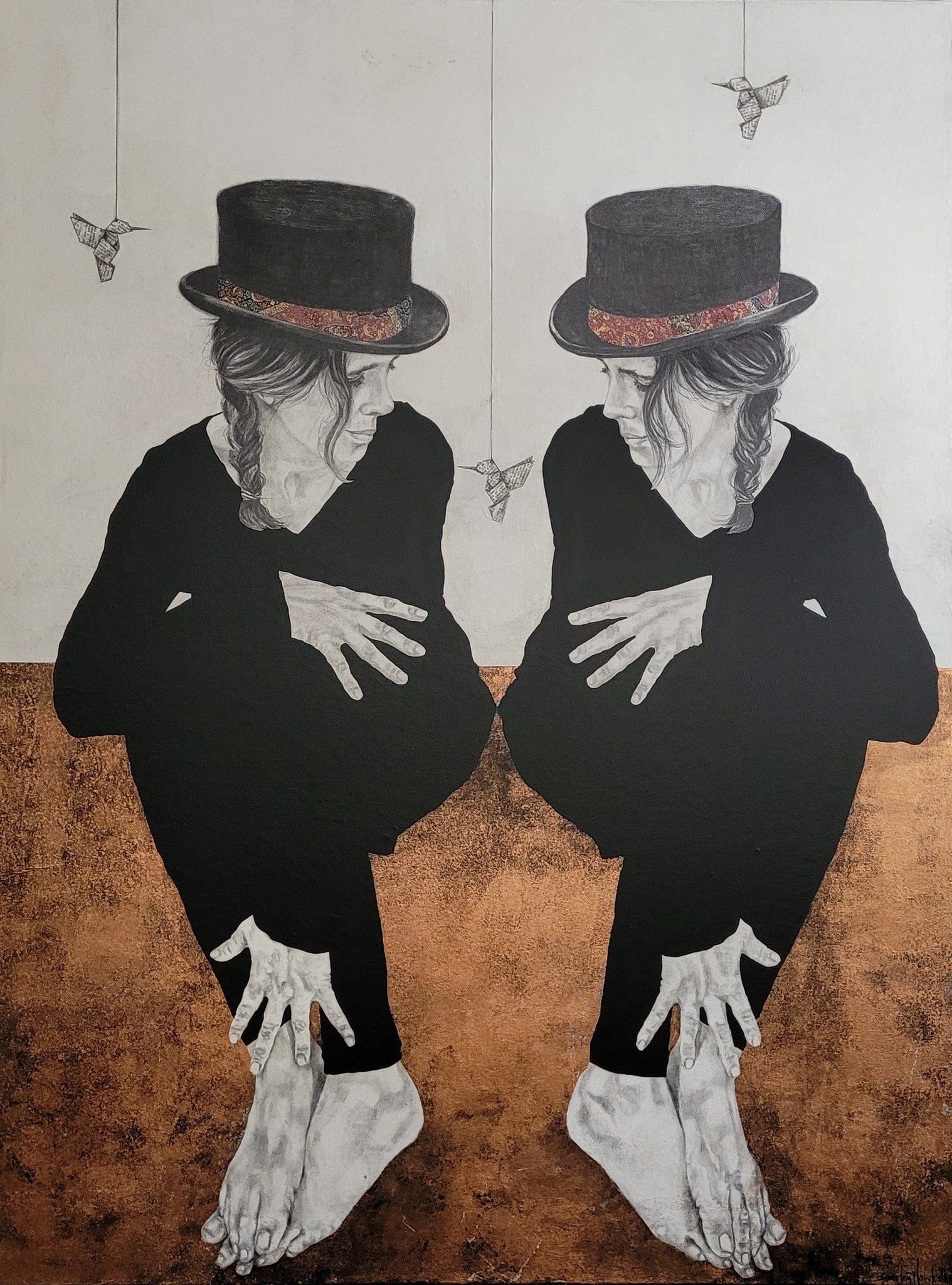 Beverley Hawksley Oeuvre original - Peinture 40x30 Trust the Available Magic