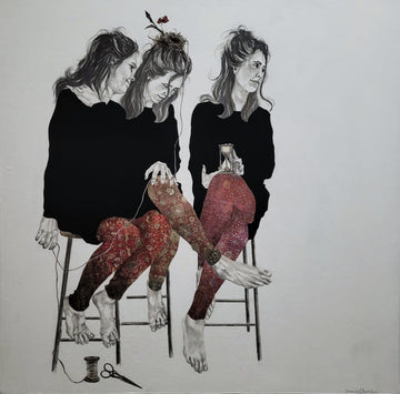 Beverley Hawksley Oeuvre original - Techniques mixtes 24x24 If The Fates Allow