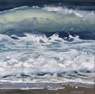 Carole Malcolm Oeuvre original - Peinture 12x12 Shoreline Study 00124