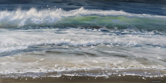Carole Malcolm Oeuvre original - Peinture 30x60 Shoreline Study 01424
