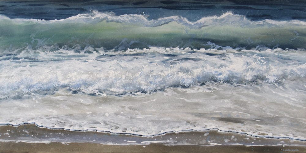 Carole Malcolm Oeuvre original - Peinture 36x72 Shoreline Study 01924