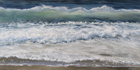 Carole Malcolm Oeuvre original - Peinture 36x72 Shoreline Study 01924