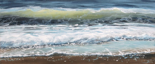 Carole Malcolm Oeuvre original - Peinture 30x72 Shoreline Study 02223